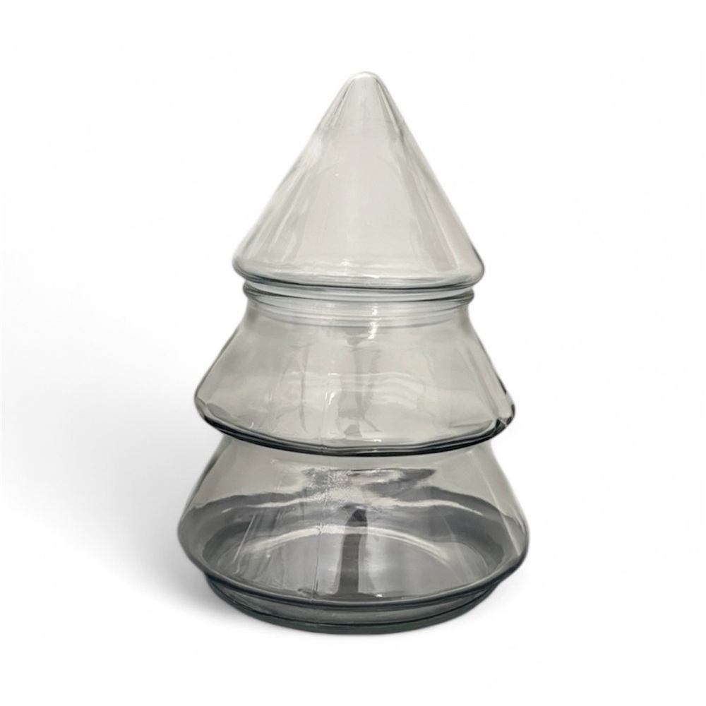 Anchor Hocking 9.5" Glass Christmas Tree Canister Cookie Candy Jar